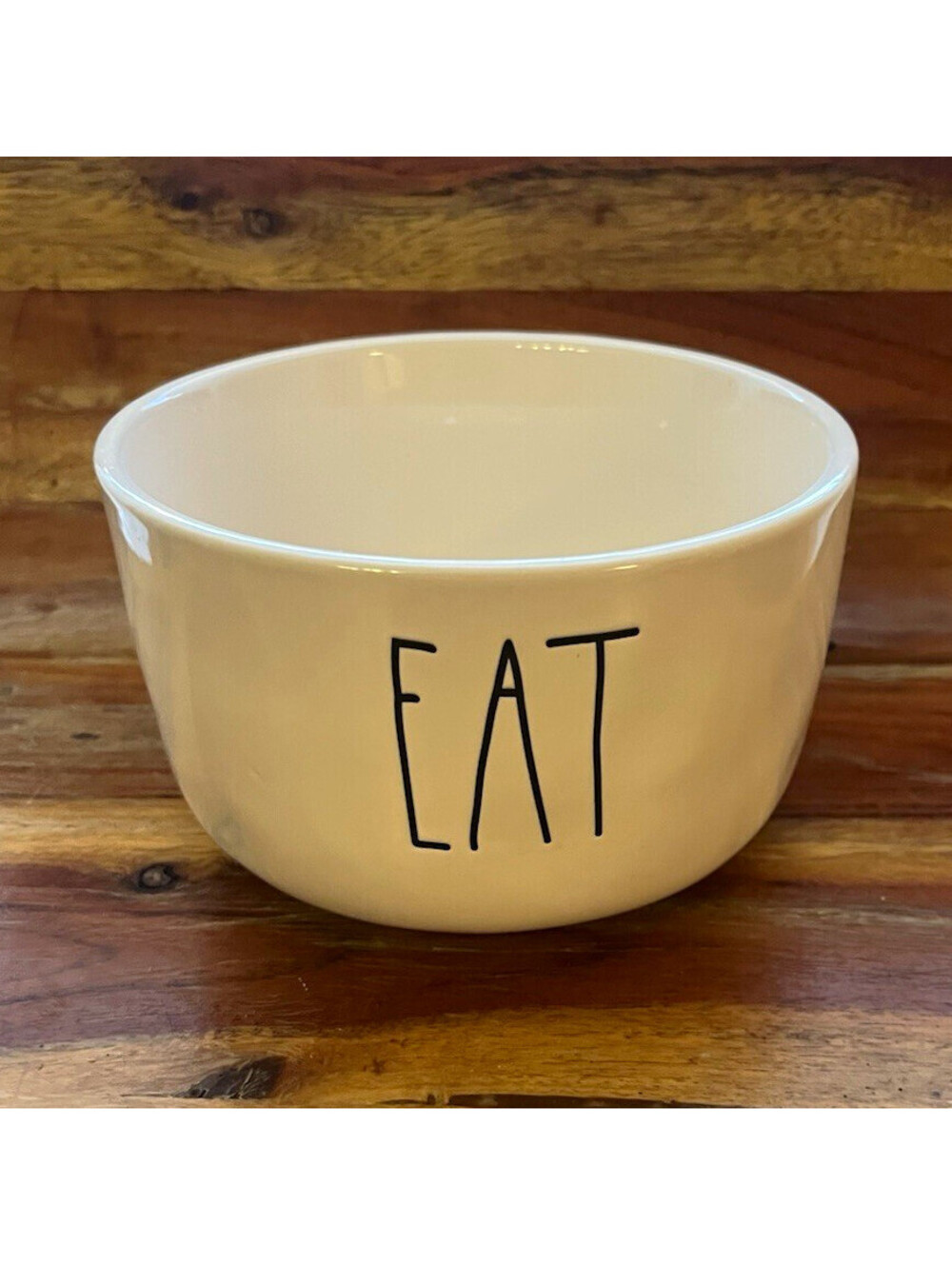 Rae Dunn Artisan Collection EAT White Ceramic Bowl Microwave Safe
